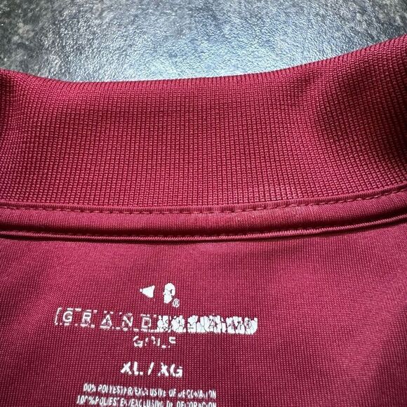 Grand Slam Golf Red Thick Polyester Polo Shirt Mens Size XL Small Snares - Picture 4 of 11